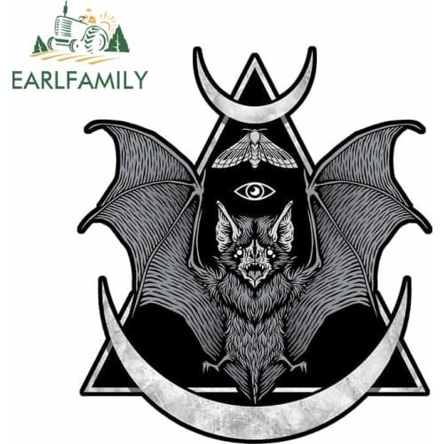 EARLFAMILY 13cm x 11.4cm for Occult Bat Funny Car Stickers Creative Trunk Bumper Car Styling Waterproof Decal Occlusion Scratch