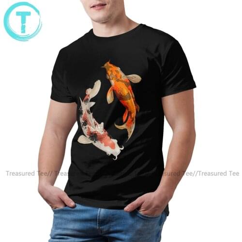 Japanese Koi Carp T Shirt Japanese Koi Fish T-Shirt Big Size Men Tee Shirt Basic Short-Sleeve Print Tshirt