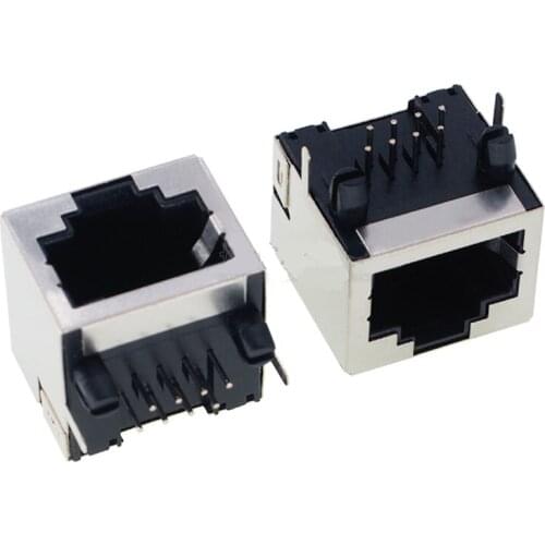 Hot sale 10PCS/LOT Wholesale New Connectors RJ45 socket without light 56 8P8C RJ45 network jack socket Crystal