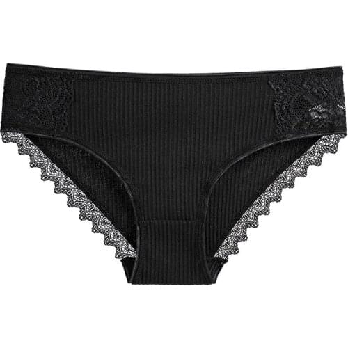 Thread cotton plus fat plus size ladies underwear cotton crotch movement breathable traceless sexy lace underwear women