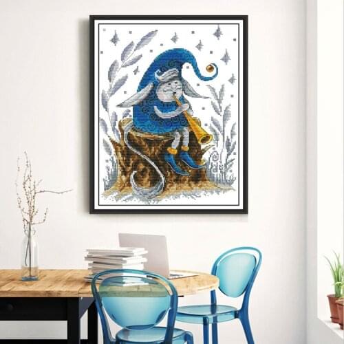 Cute elf Cartoon Cross Stitch Patterns Small cartoon 14CT 11CT Counted Printed Canvas for Embroidery Kit DMC DIY Needlework gift