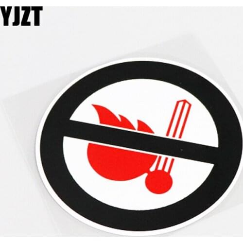 YJZT 10.2CM*10.2CM Prohibit Use Fire PVC Warning Mark Car Sticker Decal Graphical 13-0872