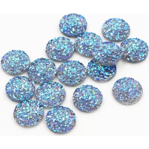 New Fashion 40pcs 12mm Fashion Gray AB Plated Colors Flat back Resin Cabochon For Bracelet Earrings accessories G1-18