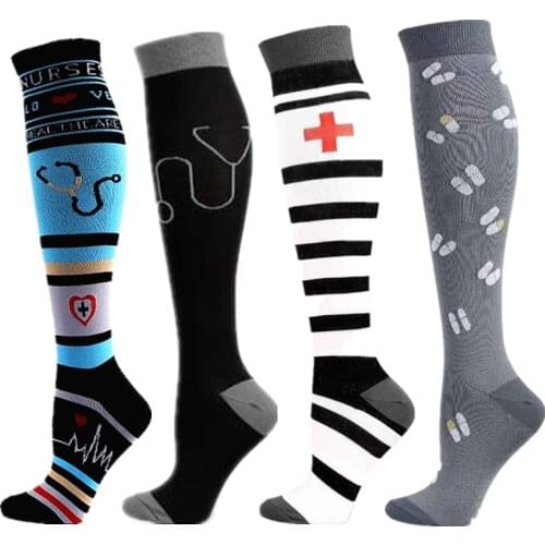 Newest Compression Socks Athletic Men Women Graduated Breathable Nursing Socks Fit Running Outdoor Hiking Flight For Athelete