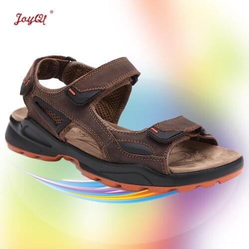 New fashion breathable men sandals genuine leather summer men sandal beach causal man shoes plus size 39-46 JOY-008