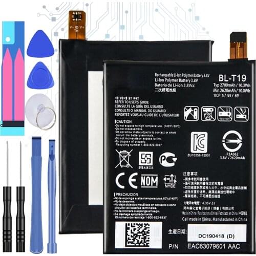 2021 New BL-T19 Nexus5X Internal Battery For LG Nexus 5X H791 H798 H790 BLT19 BL T19 2700mAh Bateria Batteries