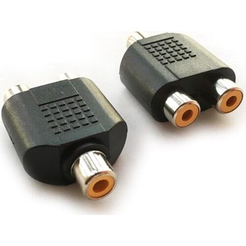 Female RCA Phono to Twin Female RCA Y 2-Way Audio/Video Splitter Adapter