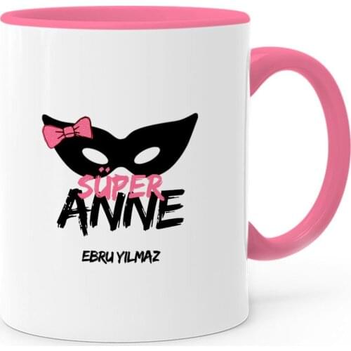 Personalized Super Mom Pink Mug Cup-1