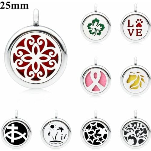 Fish and cross Perfume lockets 25mm aromatherapy locket pendant essential oil diffuser locket necklace free 5pcs pads