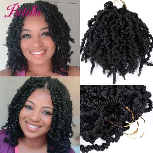 Betella Pre-twisted Spring Twist Hair 10 inch 15Strands Passion Twist Crochet Hair Black Brown Burgundy Ombre Braiding Hair