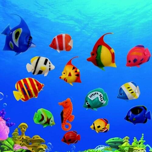 1pc Lifelike Plastic Artificial Moving Floating Fishes Ornament Decorations for Aquarium Fish Tank (Random Color & Pattern)