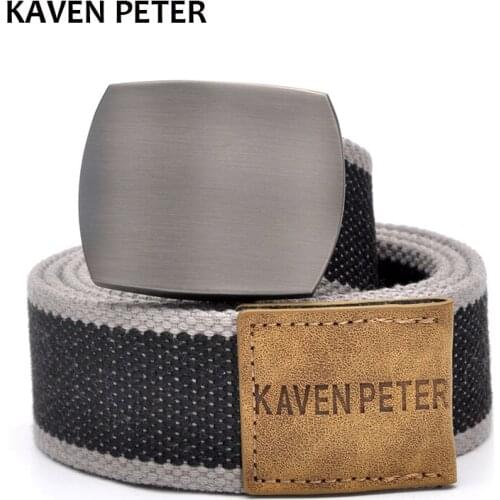 Canvas Belt For Men With Automatic Buckle Man Canvas Tactical Belts Without Holes Military Belt Width 3.8CM Extended 160 CM