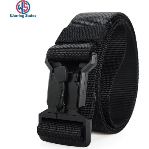 [Warring States] Mens Belt Tactical Nylon Automatic Magnetic Buckle Light Belt Outdoor Camouflage Training Belts Overalls Belt