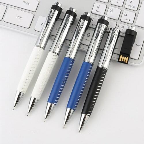 Ball Point Pen Stick Pendrive 16gb 32gb 128mb Usb Flash Drive 2.0 Pendrive 4gb 8g Memory Disk for Writing Student Gifts DIY Logo