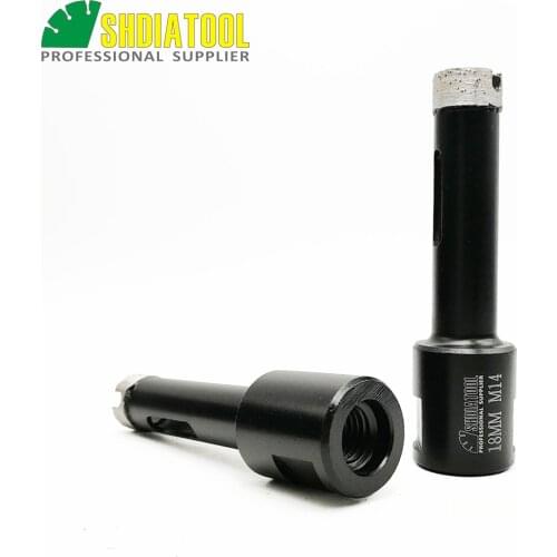 SHDIATOOL 2pcs Laser Welded Diameter 18mm Diamond Drilling Core Bits M14 thread hole saw for drilling granite marbel Dry or Wet