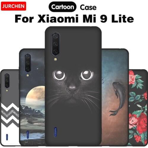 JURCHEN Silicone Case For Xiaomi Mi 9 Lite Case For Xiaomi Mi9 9Lite Cartoon Soft TPU Cute Back Cover For Xiomi Mi9 Lite Case