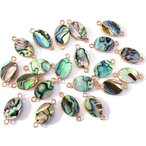 2Pcs Shell-conch Connector For Jewelry Making Egg-shaped Shell DIY Necklace Bracelet Earring Handiwork Sewing Craft Accessory