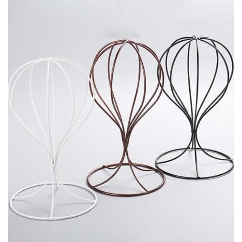 Modern Metal Hat Stands Durable Stable Metal Hat Cap Rack Wig Holder for Decoration Display Storage, Black, White, Copper