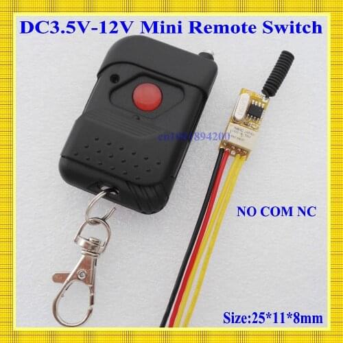 Ultra Small Relay Contact Remote Switch DC 3.5V-12V 3.7V 4.5V 5V 6V 7.4V 9V 12V 1A Relay Wireless Switch Smart Home Door Openner