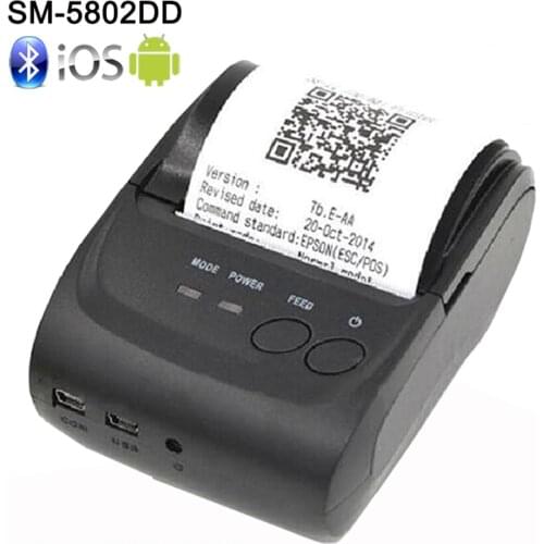 Free SDK 58mm Handheld Pos Printer Android iOS Bluetooth4.0 thermal printer receipt printer Mini Mobile Protable Printer