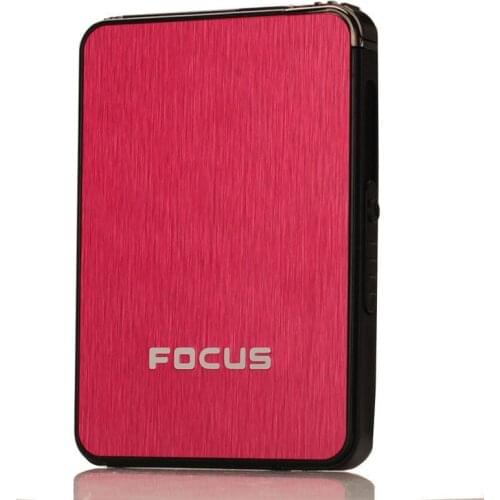 Ms. Focus Ultra-thin Metal Creative Lighter Automatic Cigarette Case Multifunctional Hold 5pcs Ladys Cigarettes