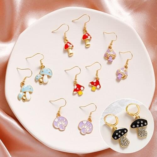 Acrylic Mushroom Dangle Earrings Cute Drop Earrings For Women Girl Birthday Christmas Party Long Pendant Gift Jewelry Accessory