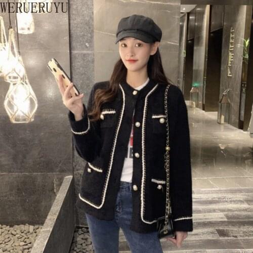 WERUERUYU 2020 Autumn Winter Women Sweater Cardigans Oversize Knit Cardigans Girls Outwear Korean Chic Tops