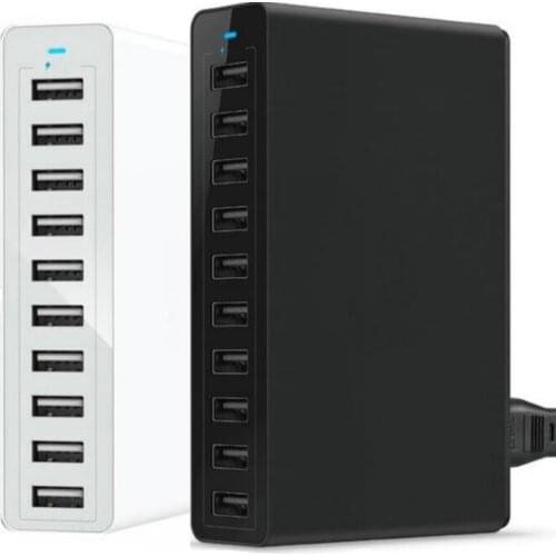 10 USB ports Quick charge Charger Station Dock with cable 50W US AU EU UK KR plug for iphone ipad PC Kindle Multi USB Charger