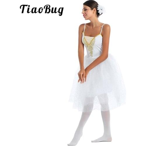 Women Sleeveless Multi Layers Tulle Tutu Skirt Floral Sequins Ballerina Performance Dance Costume for Ballet Dress with Headwear