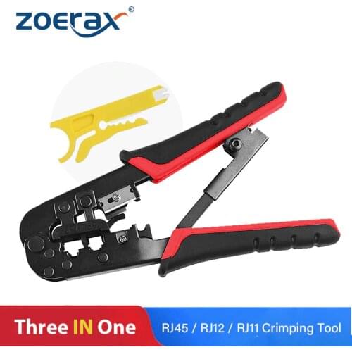 ZoeRax 3 in 1 Crimper Tool Crimping Plier Network Crimper for CAT7/CAT6/CAT5e UPT/STP Modular Plugs with RJ45 8P8C Connector