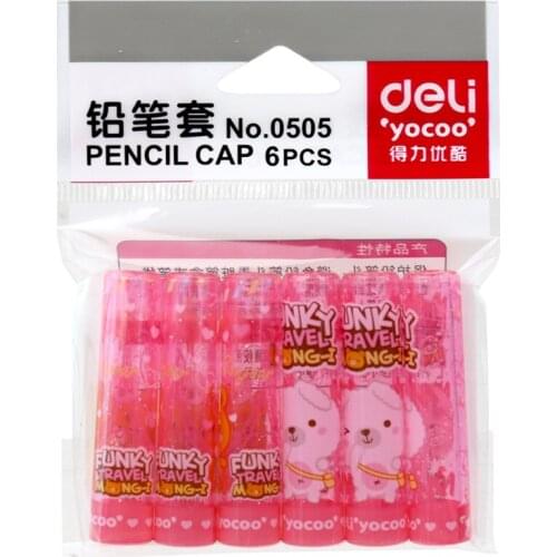 0505 pencil cover pencil head protection pen cap child safety plastic pen cover 6pcs/bag Office supplies learning stationery