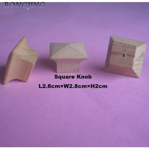 10x Square Wooden Kitchen Cabinet Drawer Knobs 28mm Cupboard Handles Closet Cabinet Bars Wooden Furniture Solid Pulls Bookcase