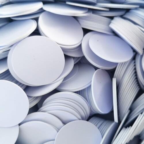 13.56mhz NTAG213 chip Hard PVC NFC Round Coin Tag