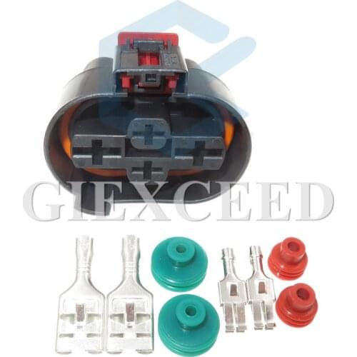 2 Sets 4 Pin 1K0 906 234 Automotive Car Electronic Fan Plug Female Wire Socket For VW Polo Golf Audi