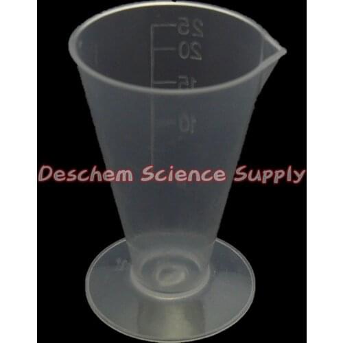2PCS 25mL Plastic Conical Measuring Cup,New Lab Chemical Plasticware