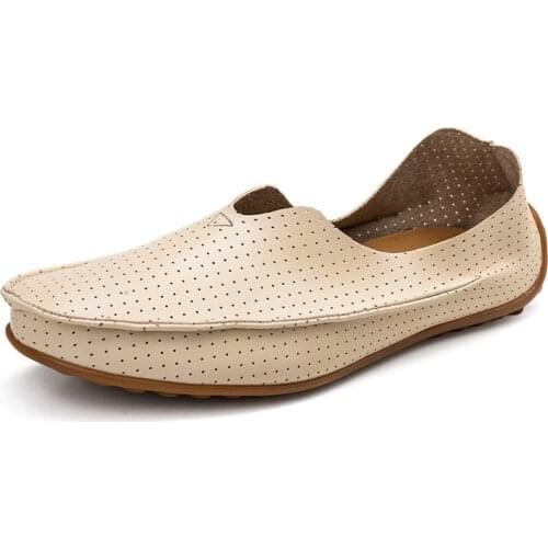 2021 Leather Loafers Men Casual Comfort Mens Shoes Light Breathable Moccasins Driving Shoes Mens Soft Unit Footwear Big Size