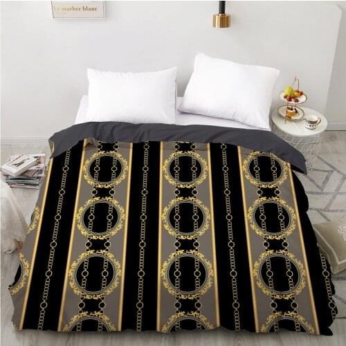 3D Duvet cover Quilt/Blanket/Comfortable Case Luxury Bedding 135 140x200 150x200 220x240 200x220 for Home Baroque black