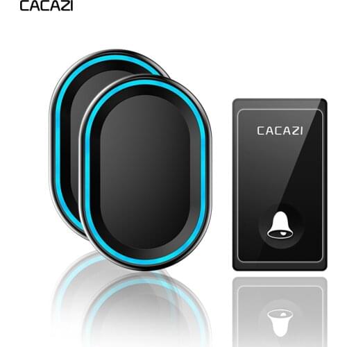 CACAZI Self-powered Wireless Doorbell 58 Chimes US EU UK Plug Waterproof No Battery Required Button Intelligent Home Call bell