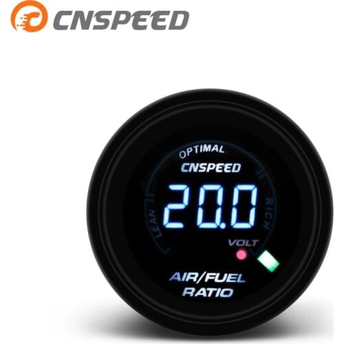 Free Shipping CNSPEED 52mm Digital Auto Air Fuel Ratio Gauge Air Fuel Ratio Meter Narrowband Smoken Lens Car Gauge