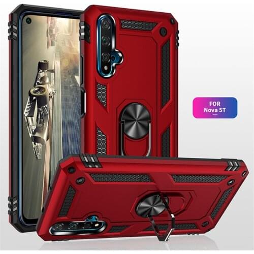 For Huawei Nova 5T 5 Pro 4 Case Magnet Car Ring Stand Holder Case for Huawei Honor 20 20S Nova5t Soft Silicone Bumper Case Funda