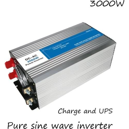 DC-AC 3000W Pure Sine Wave Inverter 12V To 220V Converters With Charge UPS Electric Power Supply LED Digital Display USB China