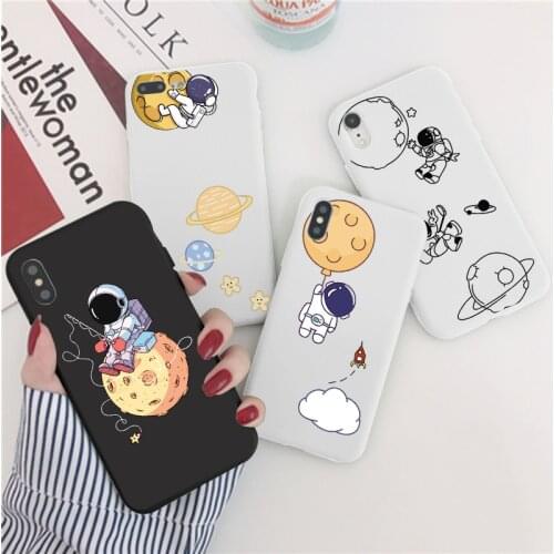 For Huawei P30 P20 P40 Pro Lite E P Smart 2019 2021 Cute Cartoon Space Astronaut Soft Silicone Dream Moon Phone Cases Fundas
