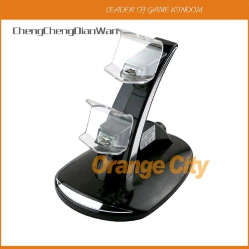 ChengChengDianWan Dual USB Charge Dock For Playstation 4 Controller Gamepad Handle Cradle Double Charging Charger For PS4