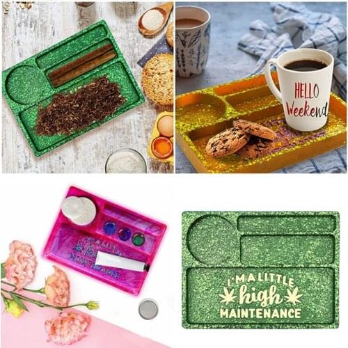 Epoxy Resin Mold Makeup Tray Cosmetic Silicone Mold Epoxy Resin Storage Tray Resin Mold for Diy Decorative Jewelry Tray