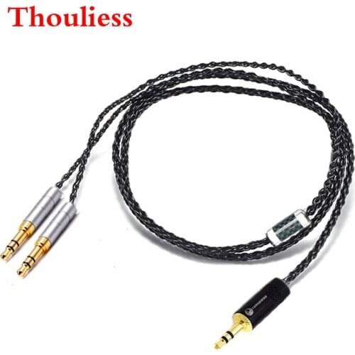 Thouliess Black Silver Plated Headphone Upgrade Cable for Sundara Aventho focal elegia t1 t5p D7200 D600 D7100 MDR-Z7 Headphones