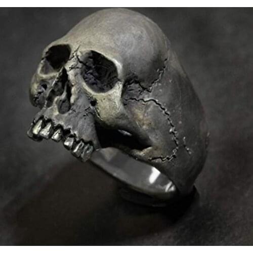 Novel Fashion Men Ring Evil Skeleton Skull Jewelry Stainless Steel Punk Rock Skeleton Ring For Male Accessories Free Shipping