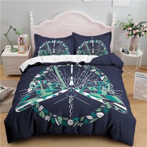 Luxury 3D Dragonfly Print Home Living Comfortable Duvet Cover Set Pillowcase Bedding Set Queen and King EU/US/AU/UK Size