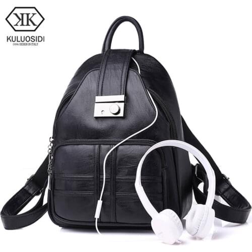 Женские кожаные рюкзаки KULUOSIDI China At AliExpress