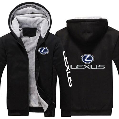 Lexus Winter Mens Brand Print Thicken Jacket Sport Male Hoodies Zipper Sweatshirt tracksuit College Coat