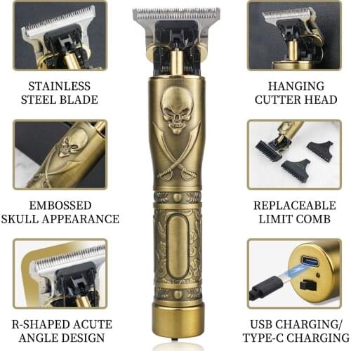 USB Rechargeable Clippers Barber Shaver Beard Trimmer Professional Men Hair Cutting Machine Beard Barber Hair Clipper Electric